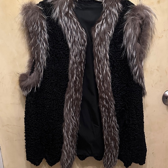 Persian lamb with silver fox trim Vest
